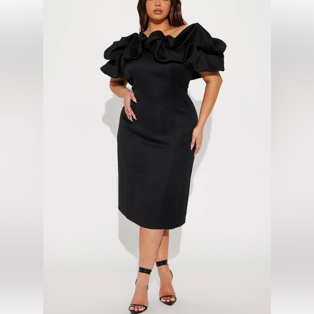 New Black Midi Dress